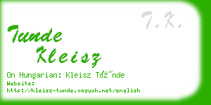 tunde kleisz business card